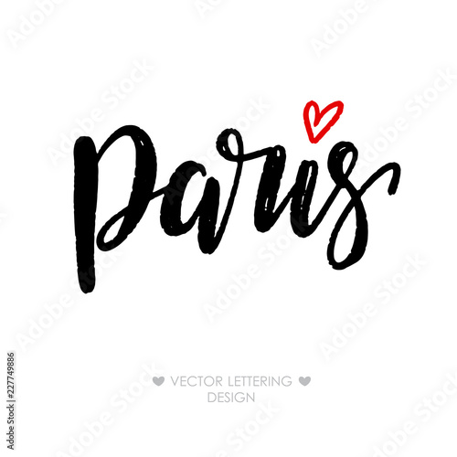 Canvas Print Paris Vector typographic illustration of French word