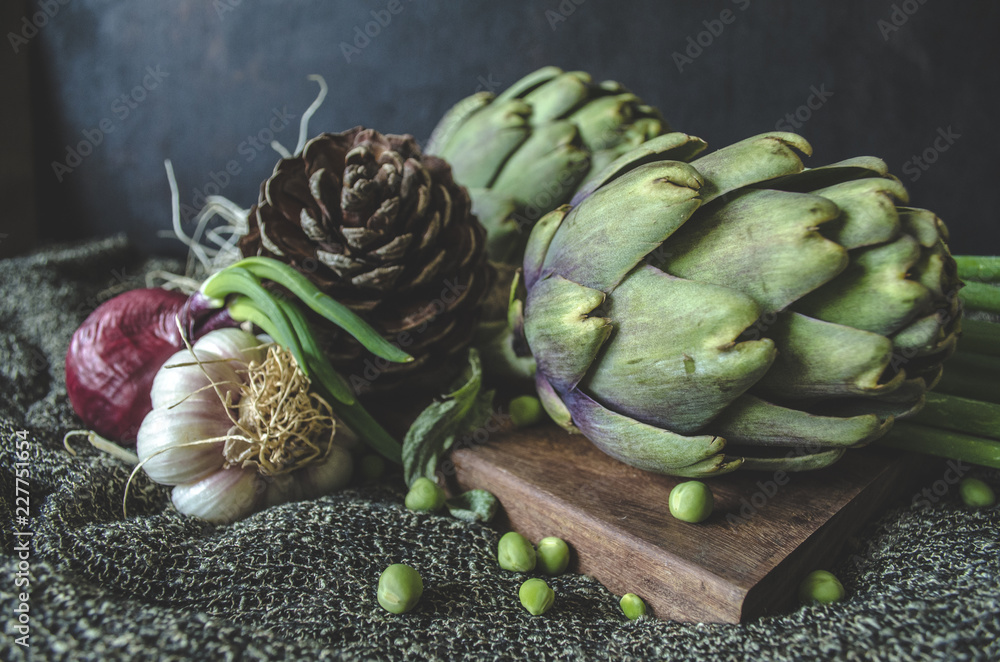 Obraz premium Still life with green vegetables 