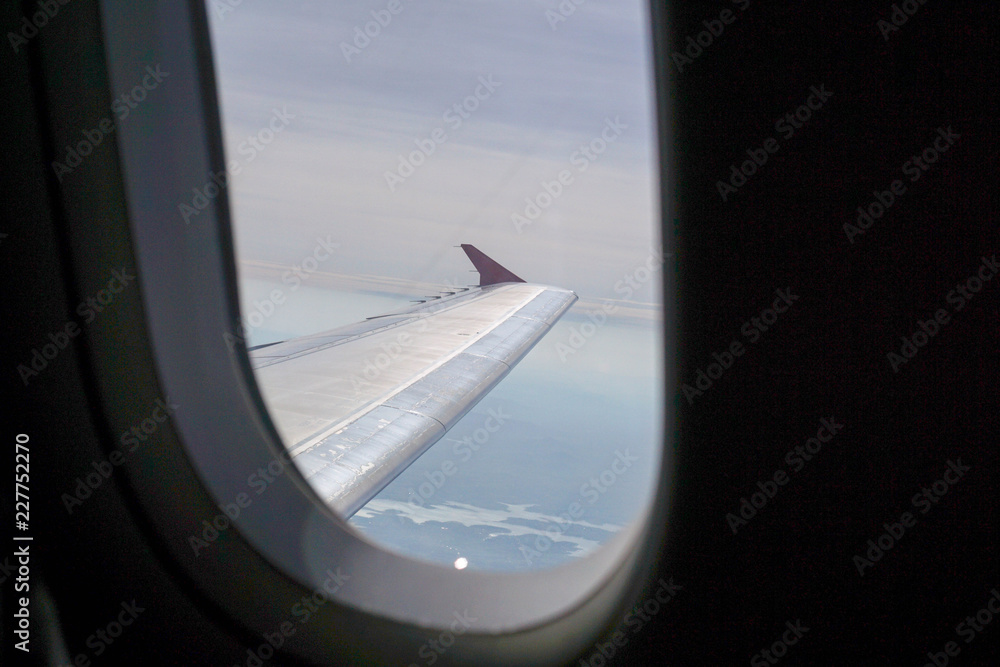 The window of the plane taken from the outside. The window of the plane taken from the outside.
