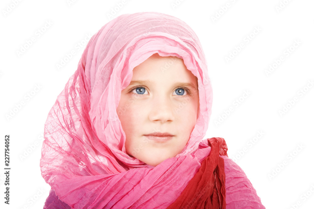portrait of girl in a scarf portrait of girl in a scarf