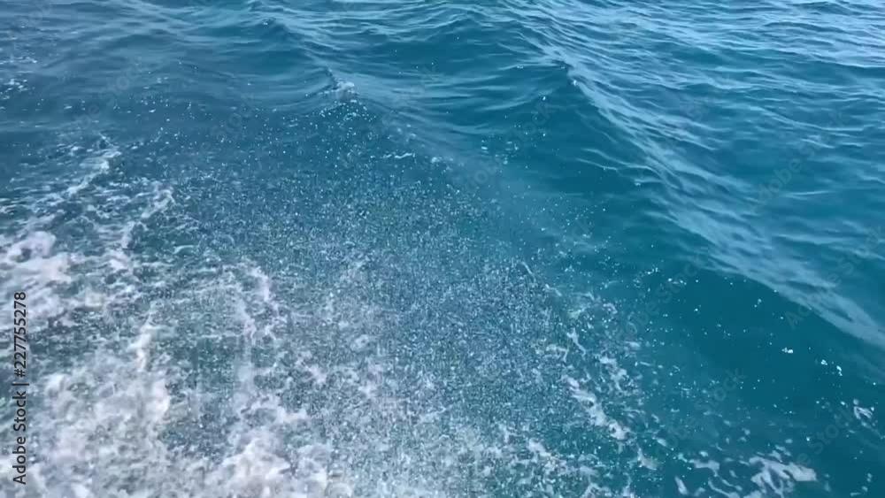 Boat trip sea water splashing slowmotion Boat trip sea water splashing slowmotion