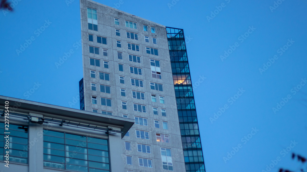 Fototapeta premium Eindhoven, Gelderland/Netherlands - October 13th 2018: Eindhoven centre by sunset
