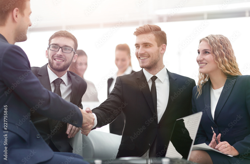 handshake of business people at business meeting in the office handshake of business people at business meeting in the office