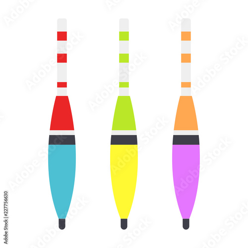 Set of fishing float. Fishing floats Icon. Logo. Vector illustration. EPS 10.