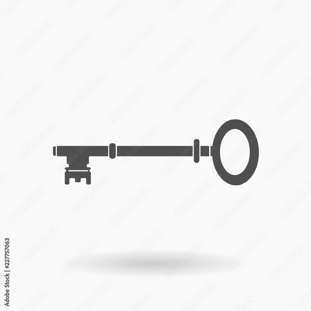 Skeleton Key Icon Illustration silhouette. Skeleton Key Icon Illustration silhouette.