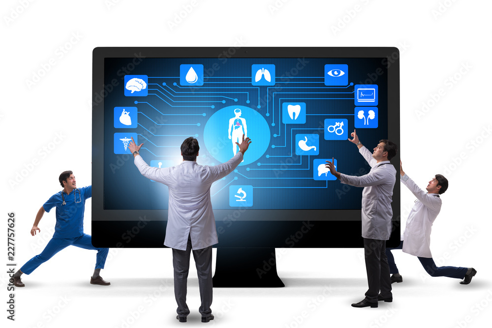 Telehealth concept with doctor doing remote check-up Telehealth concept with doctor doing remote check-up