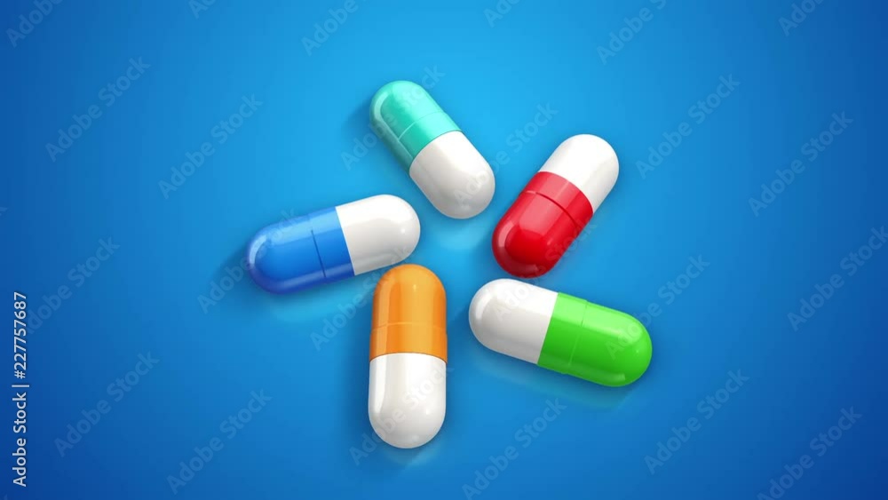 Medical background with different pills. Animation of seamless loop. Medical background with different pills. Animation of seamless loop.