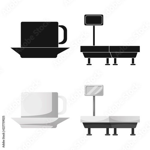 Vector illustration of airport and airplane logo. Set of airport and plane stock symbol for web.