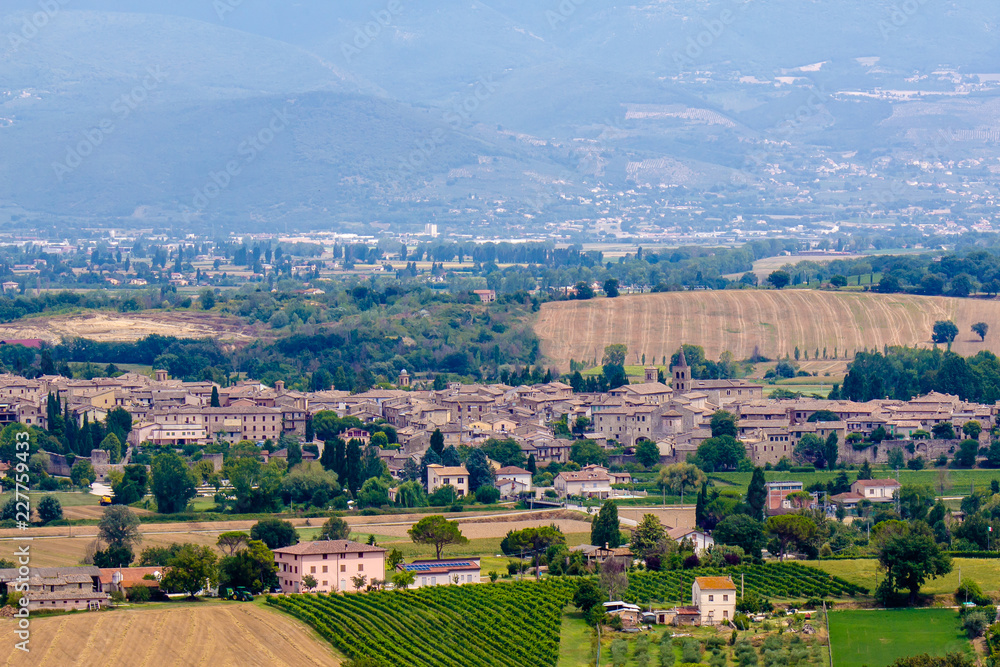 View of Bevagna, a  medieval town in Umbria, Italy