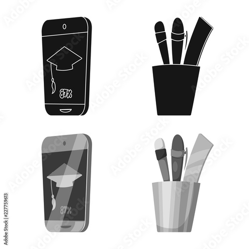 Vector design of education and learning icon. Set of education and school vector icon for stock.