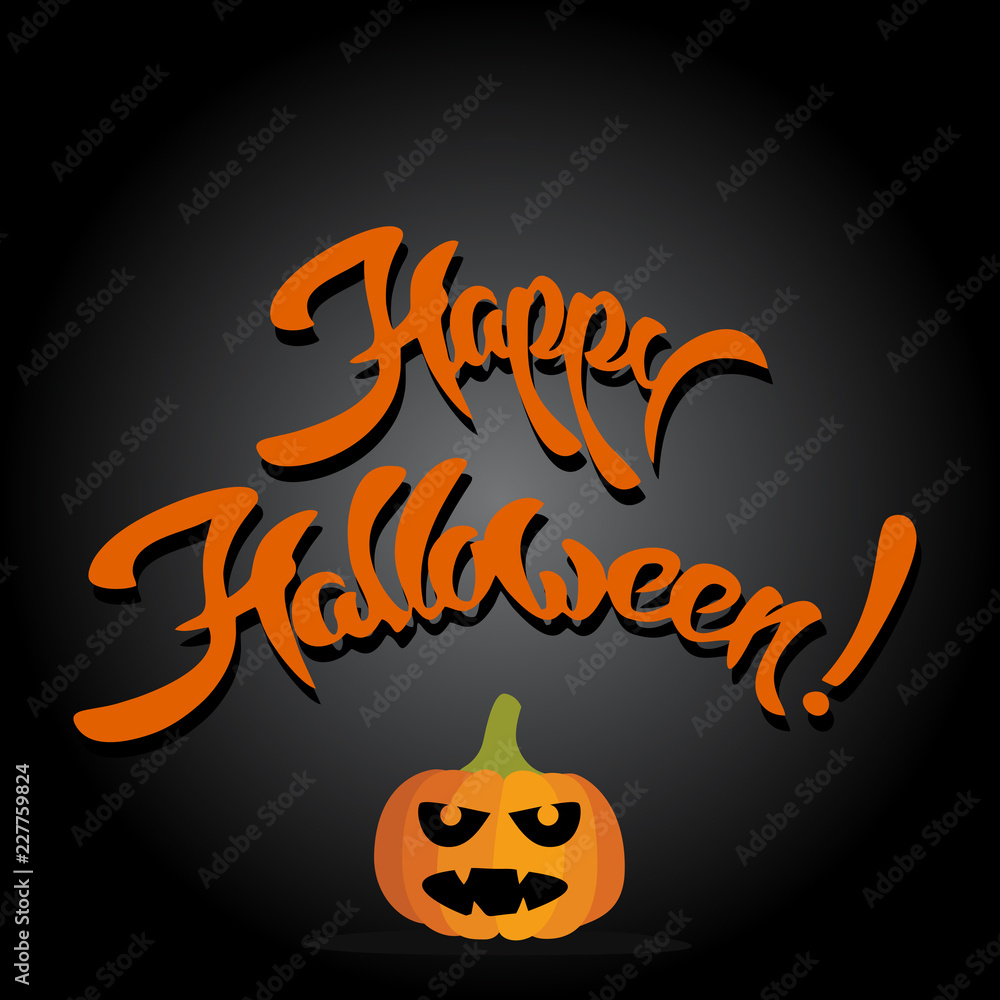 Naklejka premium Happy Halloween. Vector Illustration, Halloween Background.