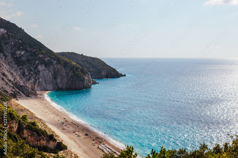 Milos beach on the Ionian sea, Lefkada island, Greece