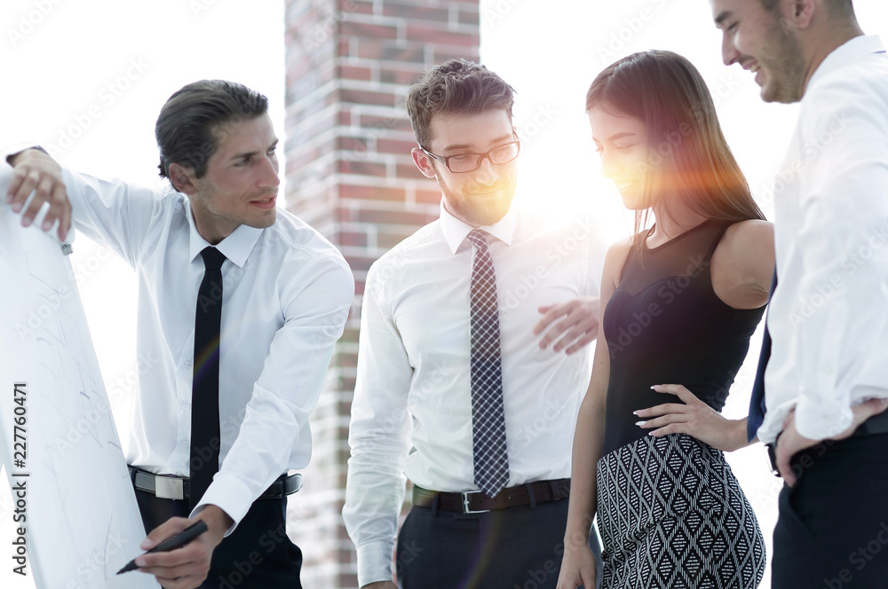 business team discussing a new idea. business team discussing a new idea.