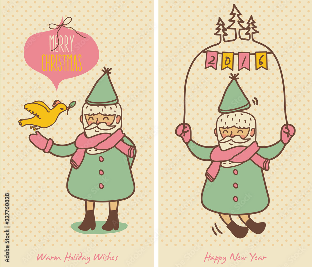 Fototapeta premium Santa Claus with Christmas Greetings