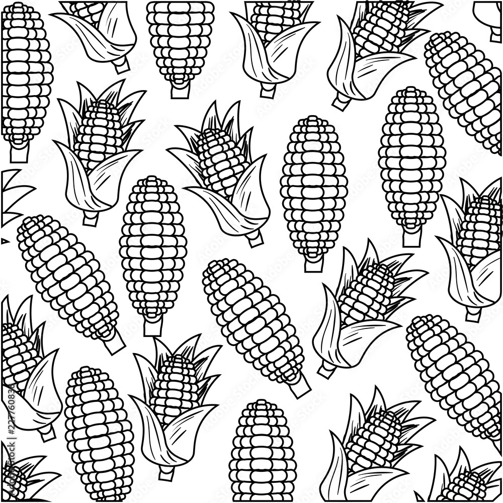 black silhouette with pattern of corncobs black silhouette with pattern of corncobs