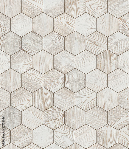 Natural wooden background honeycomb, grunge parquet flooring design seamless texture