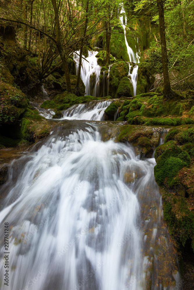 Toberia Waterfalls at Entzia mountain range, Alava, Spain