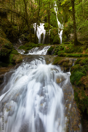 Toberia Waterfalls at Entzia mountain range  Alava  Spain