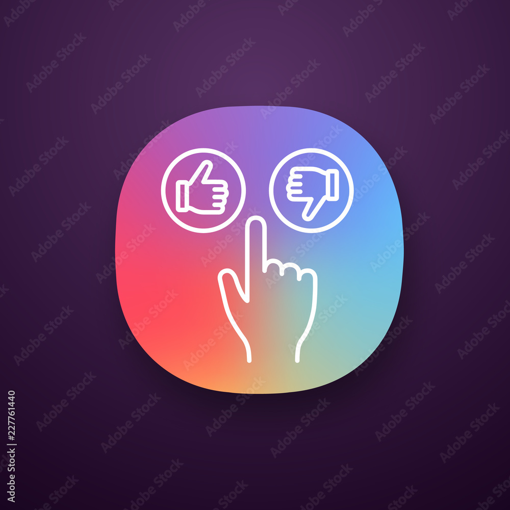 Like and dislike buttons click app icon Like and dislike buttons click app icon