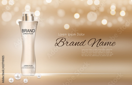 Design Cosmetics Product  Template for Ads or Magazine Background. 3D Realist...