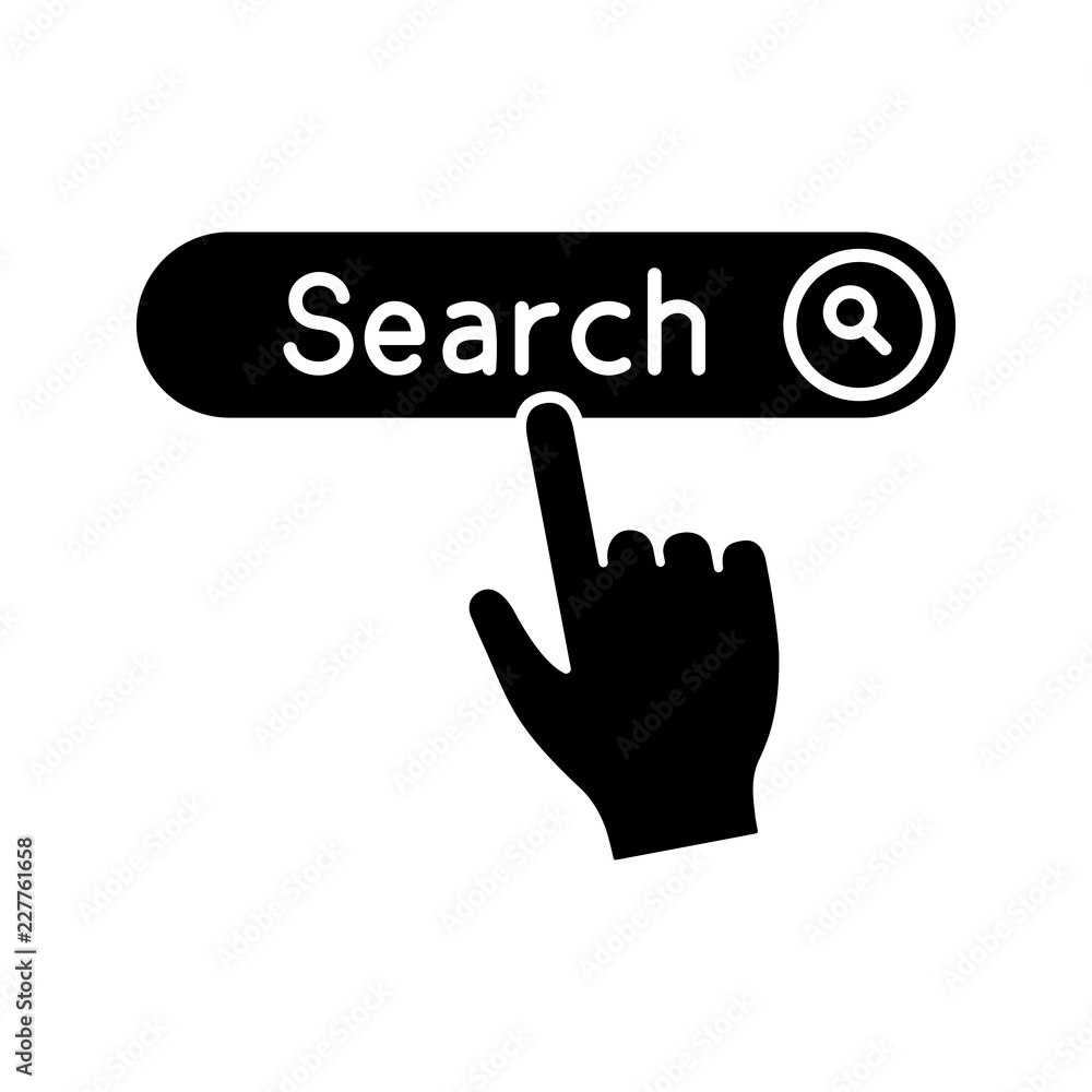Search button click glyph icon Search button click glyph icon