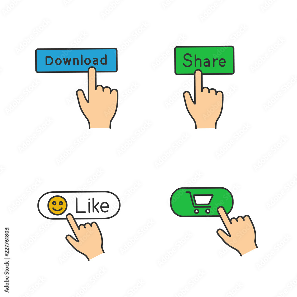 App buttons color icons set App buttons color icons set