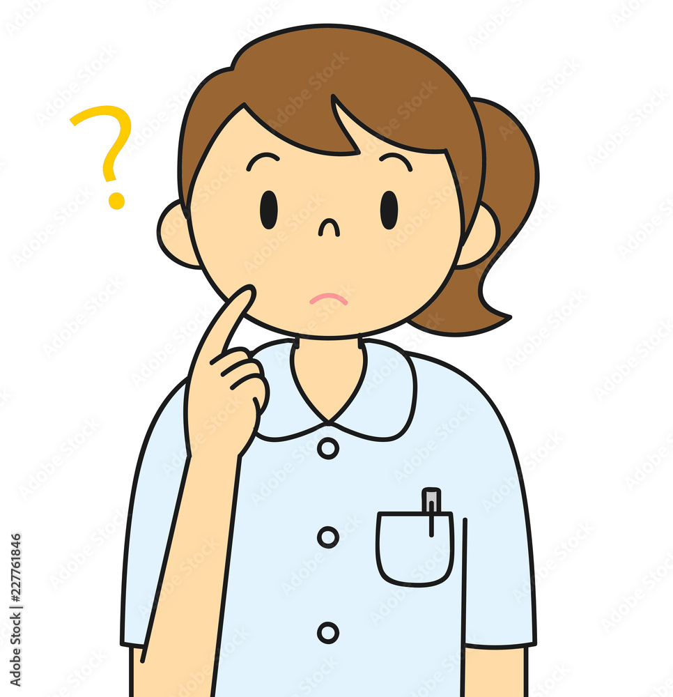 白衣の女性 看護婦 看護師 疑問 考える 白衣の女性 看護婦 看護師 疑問 考える