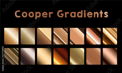 cooper gradients luxury vector business banner metallic material element photo
