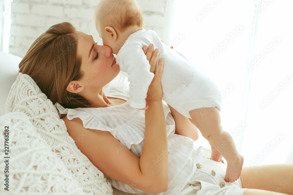 Beautiful woman with a baby 