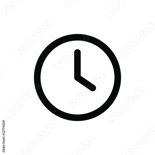 Vector illustration of minimalistic clock eps icon logo. Timer 24 hours