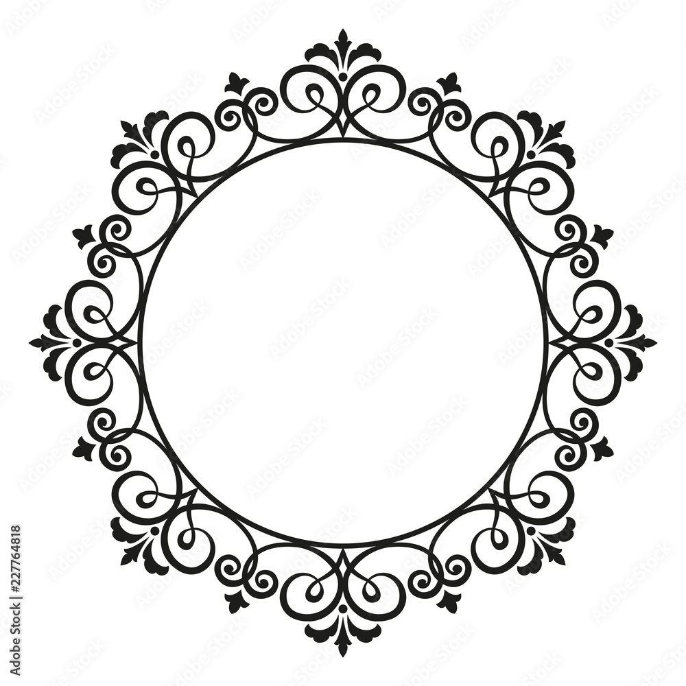 Decorative frame Elegant vector element for design in Eastern style, place for text. Floral black border. Lace illustration for invitations and greeting cards Decorative frame Elegant vector element for design in Eastern style, place for text. Floral black border. Lace illustration for invitations and greeting cards