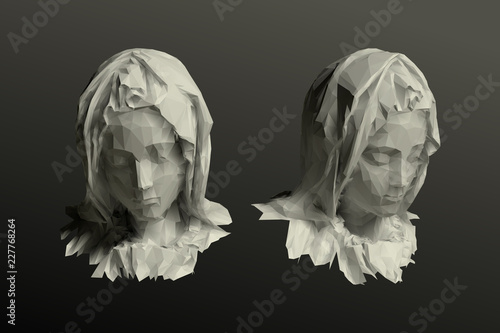 Pietà Head Vector 3D Rendering