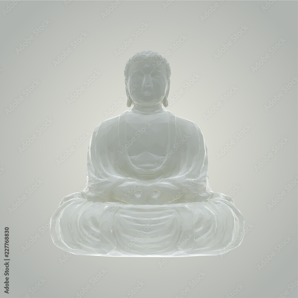 White Buddha Vector 3D Rendering White Buddha Vector 3D Rendering