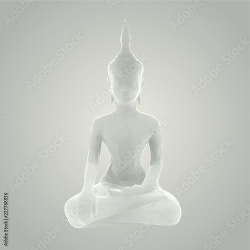 White Buddha Vector 3D Rendering