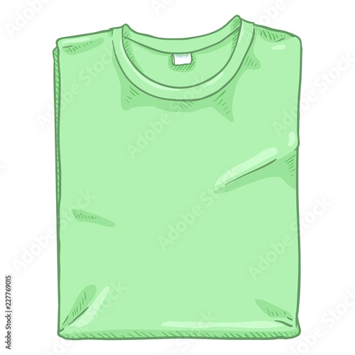 Vector Single Cartoon Illustration - Folded Light Green T-shirt