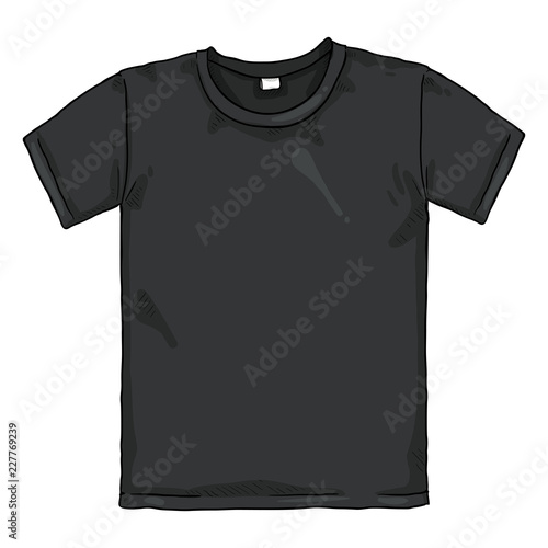 Vector Single Cartoon Illustration - Black T-shirt