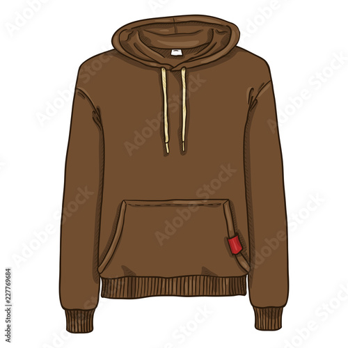 Vector Single Cartoon Illustration - Brown Hoodie Sweatshirt