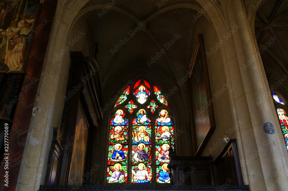 Stained glass windows Church of Saint-Germain-l'Auxerrois, Paris, France