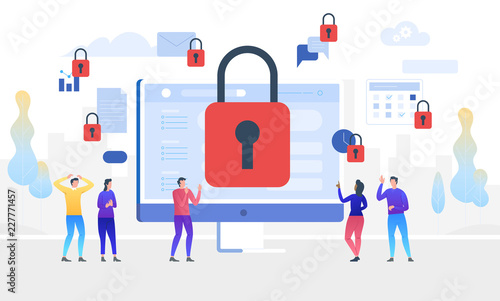 GDPR. General Data Protection Regulation. Access denied. Vector illustration