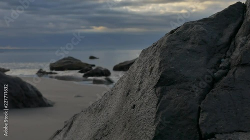 sandy beaches and rocks