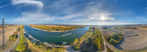 Fotografie, Obraz Luftbild Hamm am Rhein