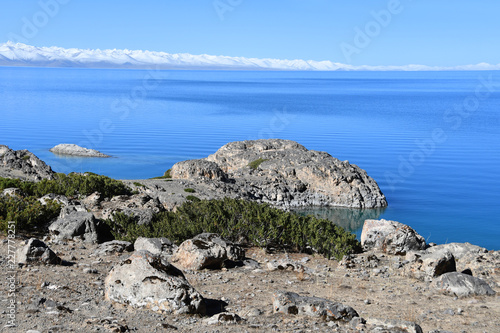 Tibet, lake Nam-Tso (Nam Tso) in summer, 4718 meters above sea level.  Place of power photo