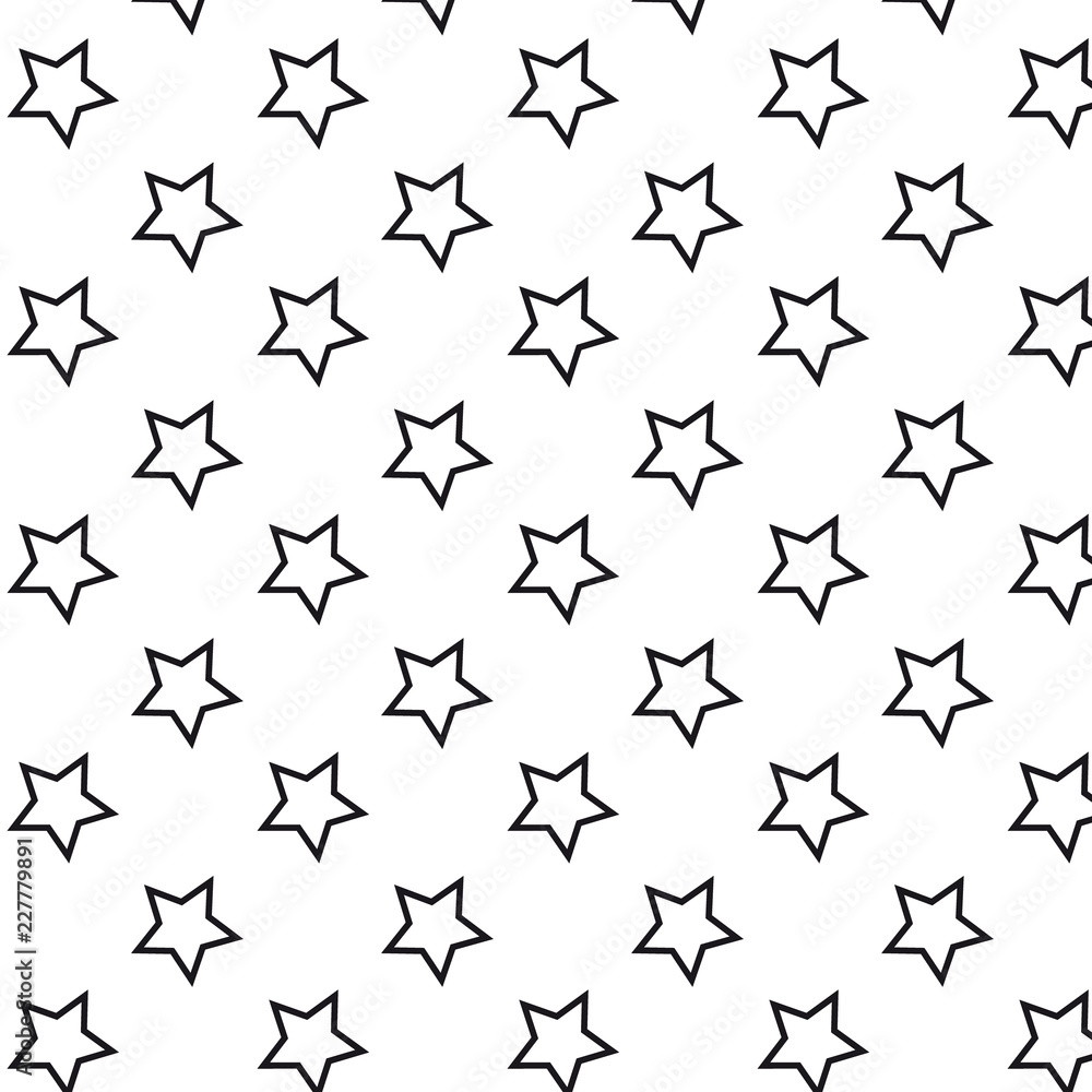 pattern with stars black lines on a white
