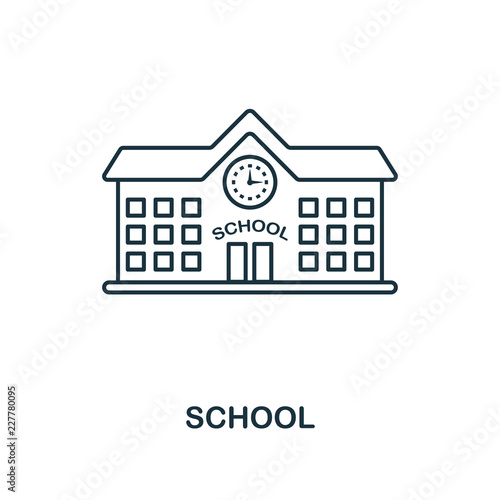 School outline icon. Creative design from school icon collection. Premium school outline icon. For web design, apps, software and printing.