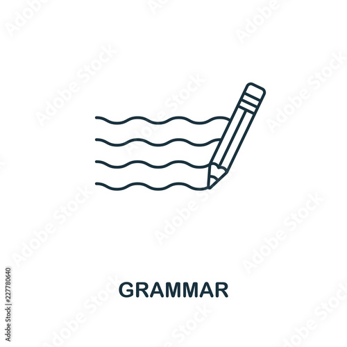 Grammar outline icon. Creative design from school icon collection. Premium grammar outline icon. For web design, apps, software and printing.