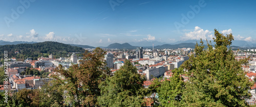 Skyline panorama of Ljubljana the capitol of Slovenia