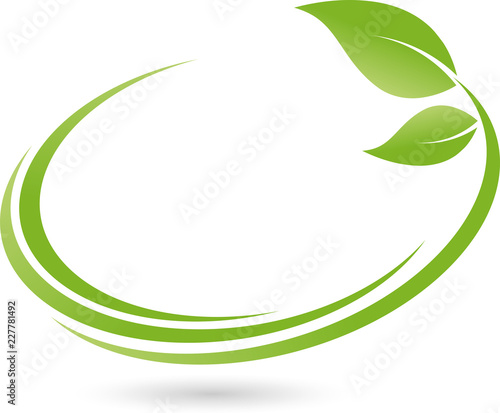 Blätter, Pflanze, Kreise, Heilpraktiker und Wellness Logo