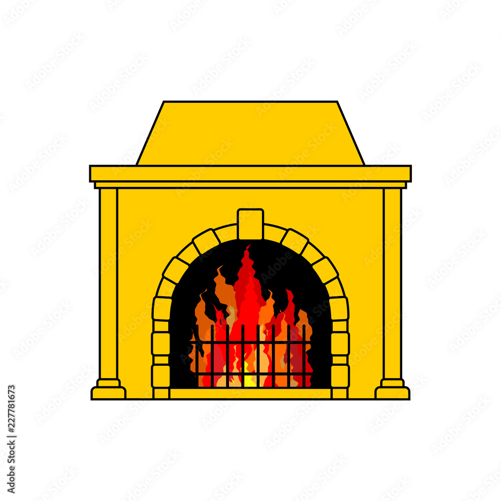 Fireplace isolated. Heated at home. The fire. Vector illustration Fireplace isolated. Heated at home. The fire. Vector illustration