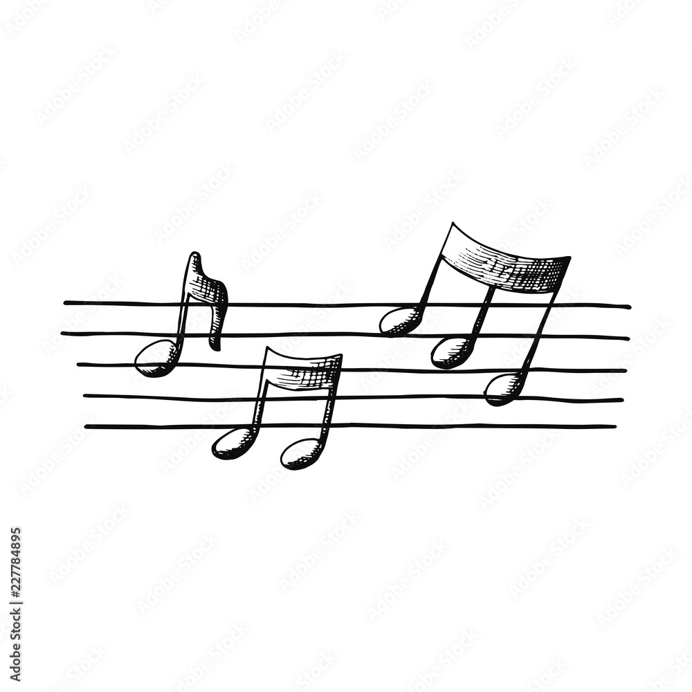 Fototapeta premium musical notes sketch icon. isolated object