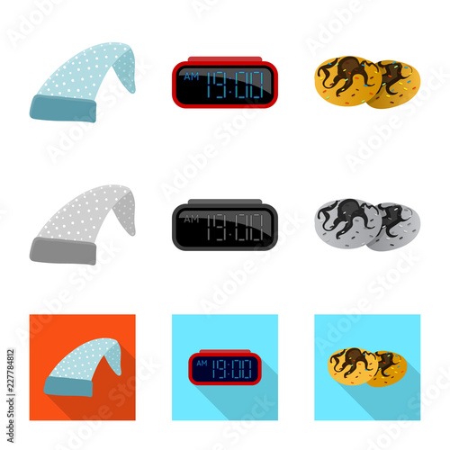 Vector design of dreams and night logo. Set of dreams and bedroom stock symbol for web.